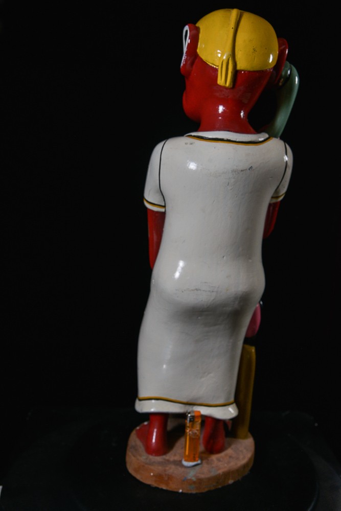 Sculpture Shetani Homme Au Télephone - Agostino Malaba - Makonde