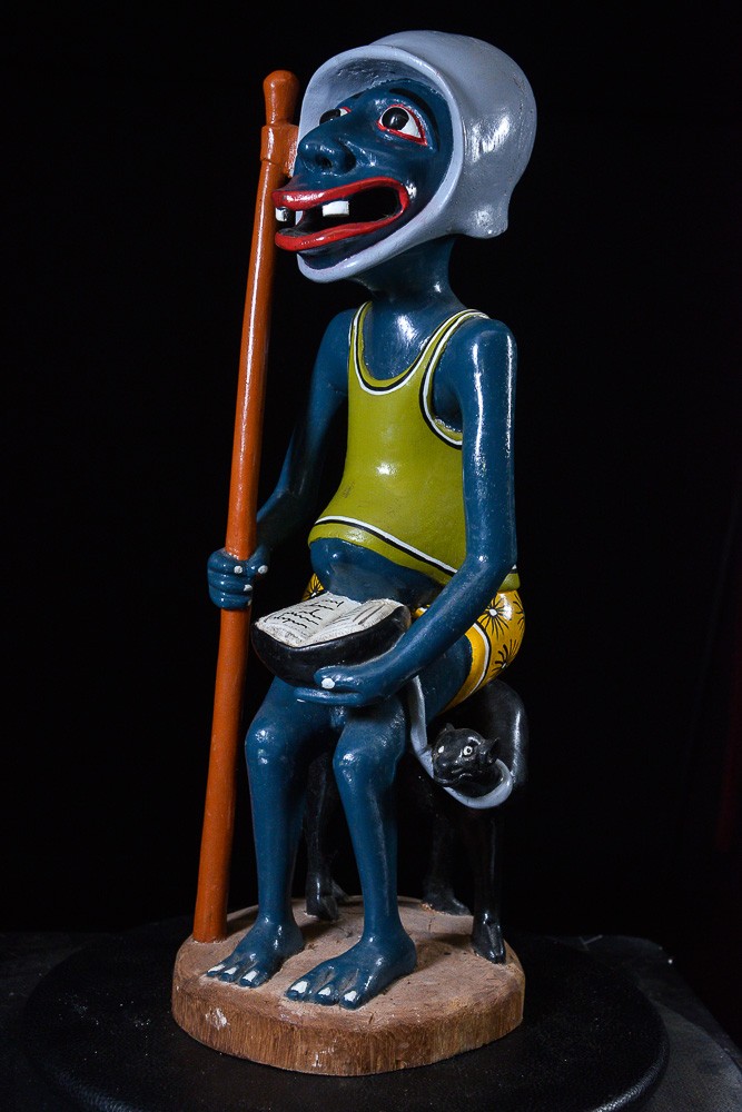 Sculpture Shetani Homme Et Animal - Agostino Malaba - Makonde