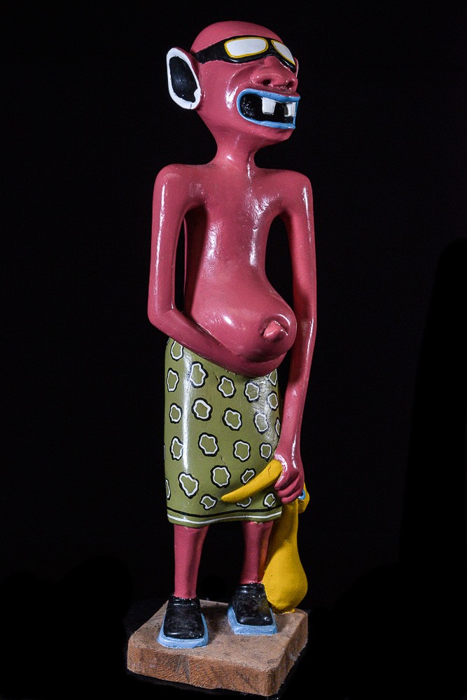 Sculpture Shetani Homme Aux Lunettes - George Lilanga - Makonde