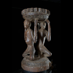 Siege autel Caryatides - Luba - RDC Zaire - Sieges africains