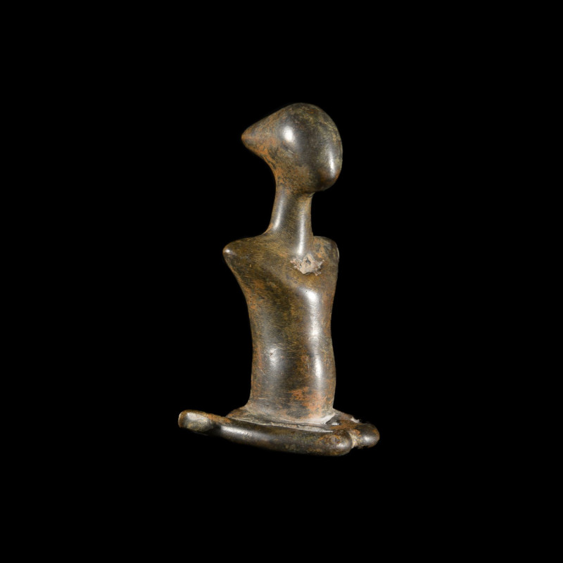 Statuette Genie anthropomorphe en bronze - Sénoufo - Côte d'ivoire