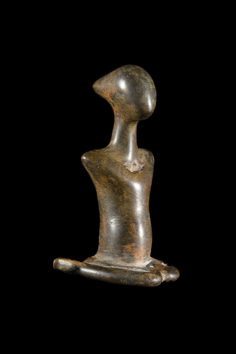 Statuette Genie anthropomorphe en bronze - Sénoufo - Côte d'ivoire