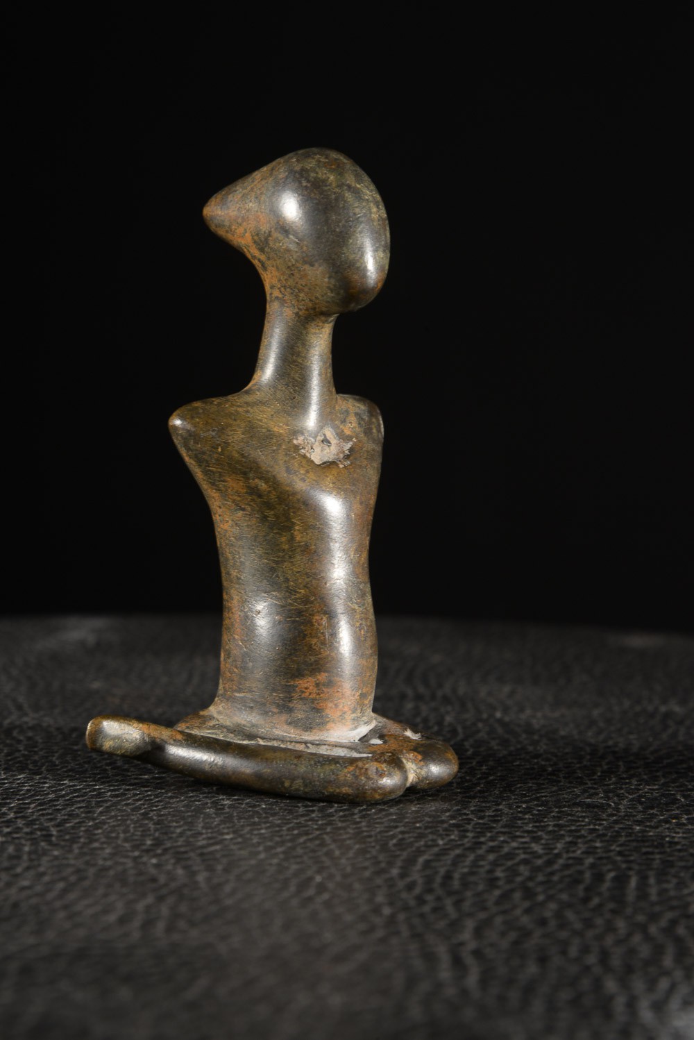 Statuette Genie anthropomorphe en bronze - Sénoufo - Côte d'ivoire