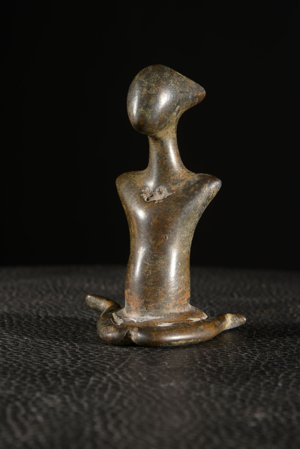 Statuette Genie anthropomorphe en bronze - Sénoufo - Côte d'ivoire