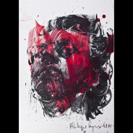 Tableau technique mixte Autoportrait - Philippe Pasqua 2010