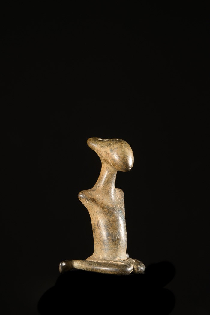 Statuette Genie anthropomorphe en bronze - Sénoufo - Côte d'ivoire