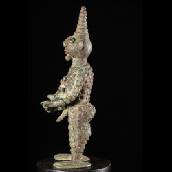 Statuette Maternité en alliage de bronze - Verre / Were - Nigeria Cameroun