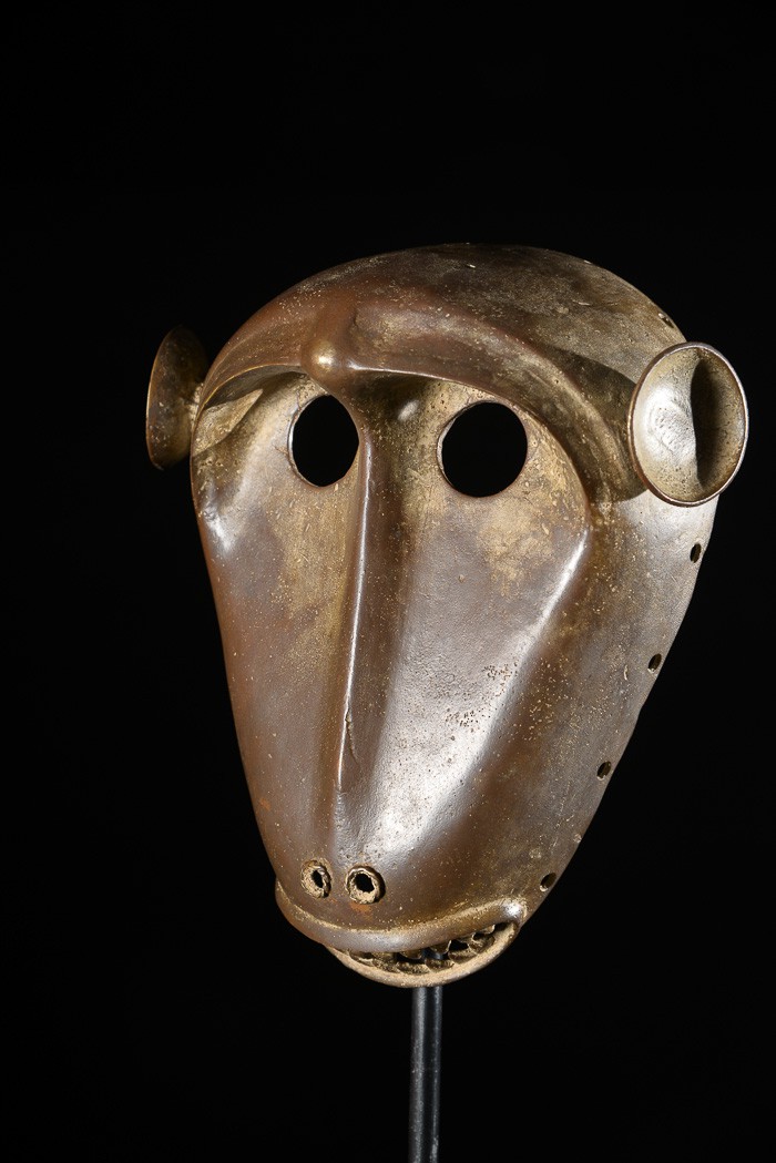 Masque Singe Kpan en Bronze - Baoule - Côte d'Ivoire