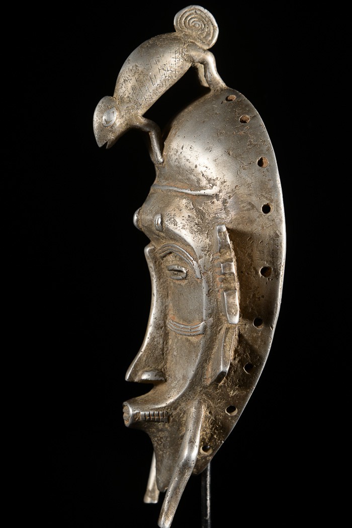 Masque Kpeliye en aluminium - Senoufo / Koulfo - Côte d'Ivoire