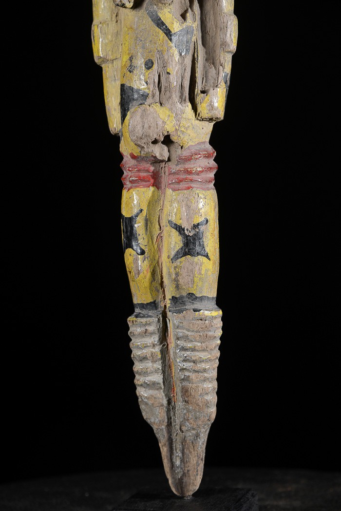 Statuette feminine polychrome Edjo - Urhobo - Nigeria