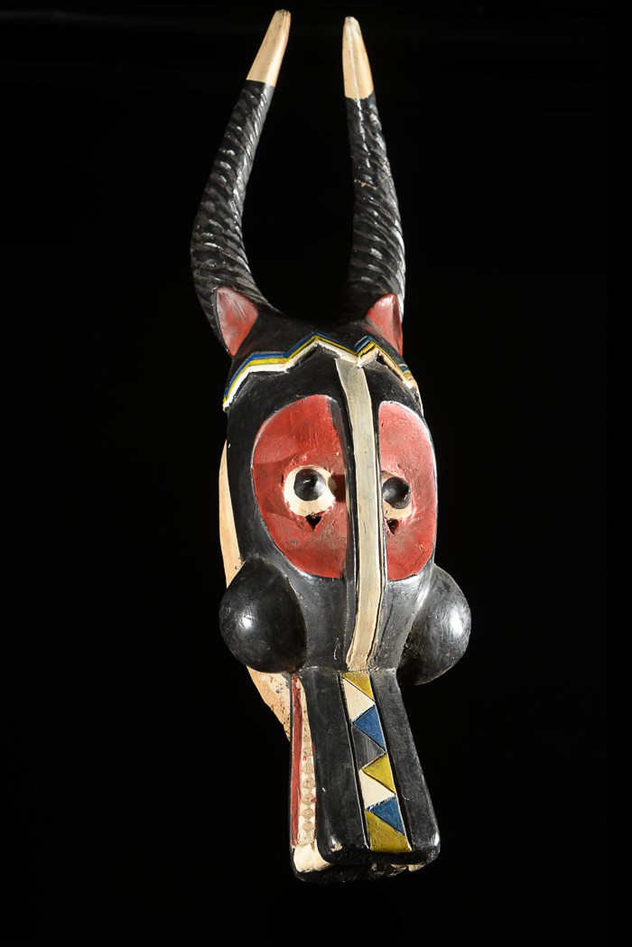 Masque Zamble polychrome - Gouro - Côte d'Ivoire