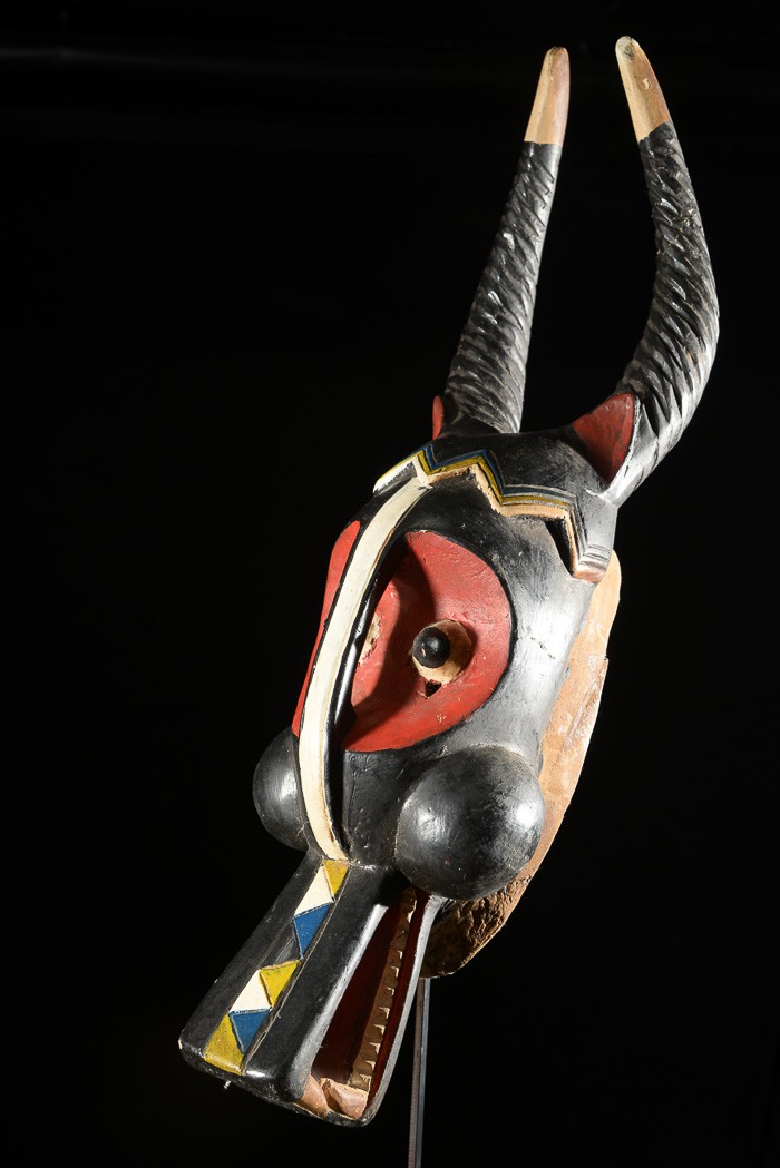 Masque Zamble polychrome - Gouro - Côte d'Ivoire