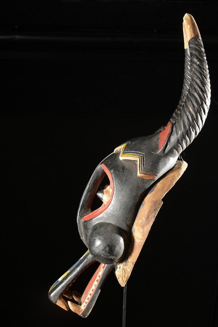 Masque Zamble polychrome - Gouro - Côte d'Ivoire