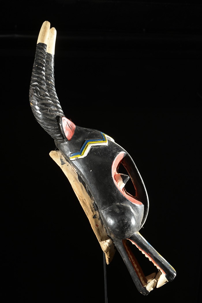 Masque Zamble polychrome - Gouro - Côte d'Ivoire