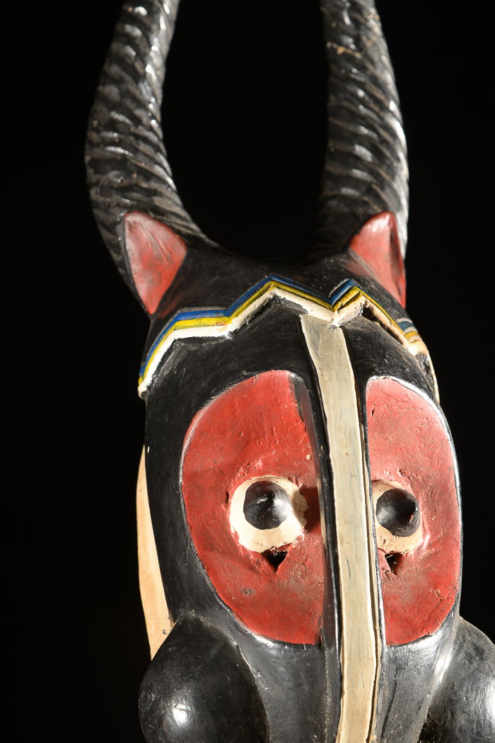 Masque Zamble polychrome - Gouro - Côte d'Ivoire