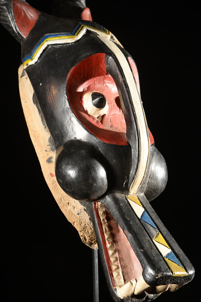 Masque Zamble polychrome - Gouro - Côte d'Ivoire