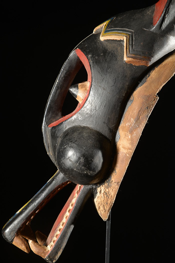 Masque Zamble polychrome - Gouro - Côte d'Ivoire