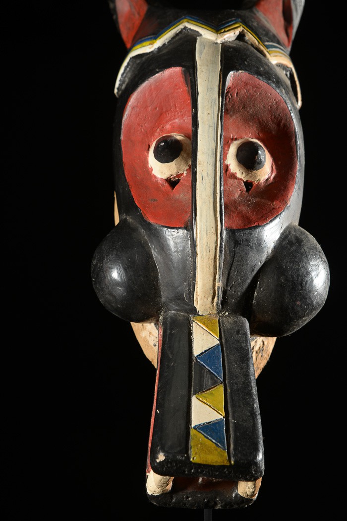 Masque Zamble polychrome - Gouro - Côte d'Ivoire