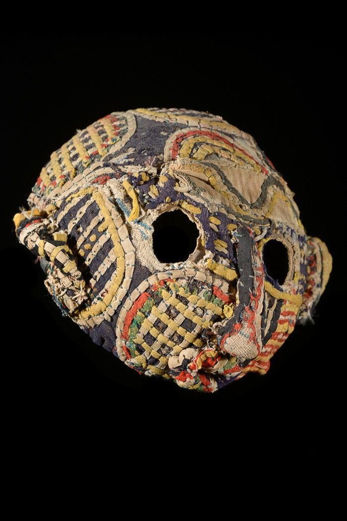 Masque calebasse en textile Mbulu - Ibo / Igbo - Nigeria
