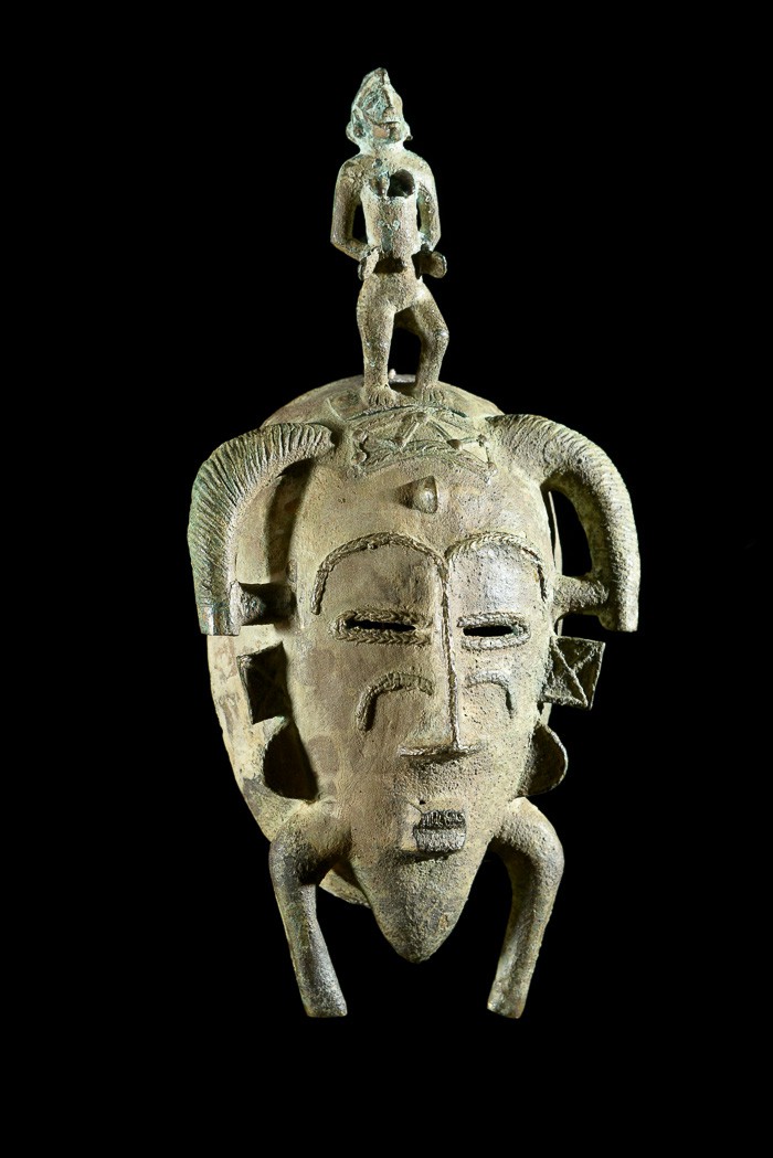 Masque Kpeliye en bronze - Senoufo / Koulfo - Côte d'Ivoire