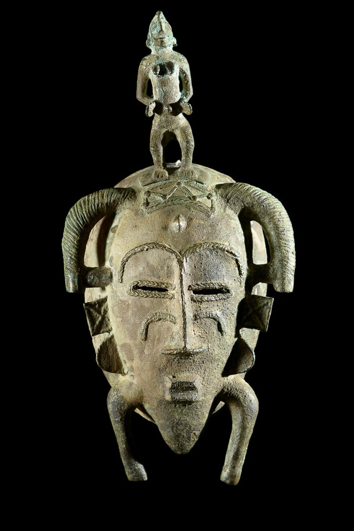 Masque Kpeliye en bronze - Senoufo / Koulfo - Côte d'Ivoire