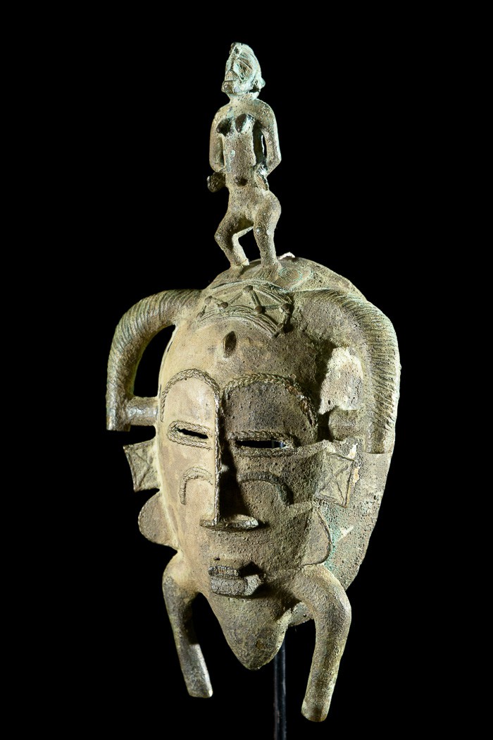 Masque Kpeliye en bronze - Senoufo / Koulfo - Côte d'Ivoire