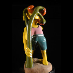 Sculpture Shetani Homme Jaune - George Lilanga - Makonde