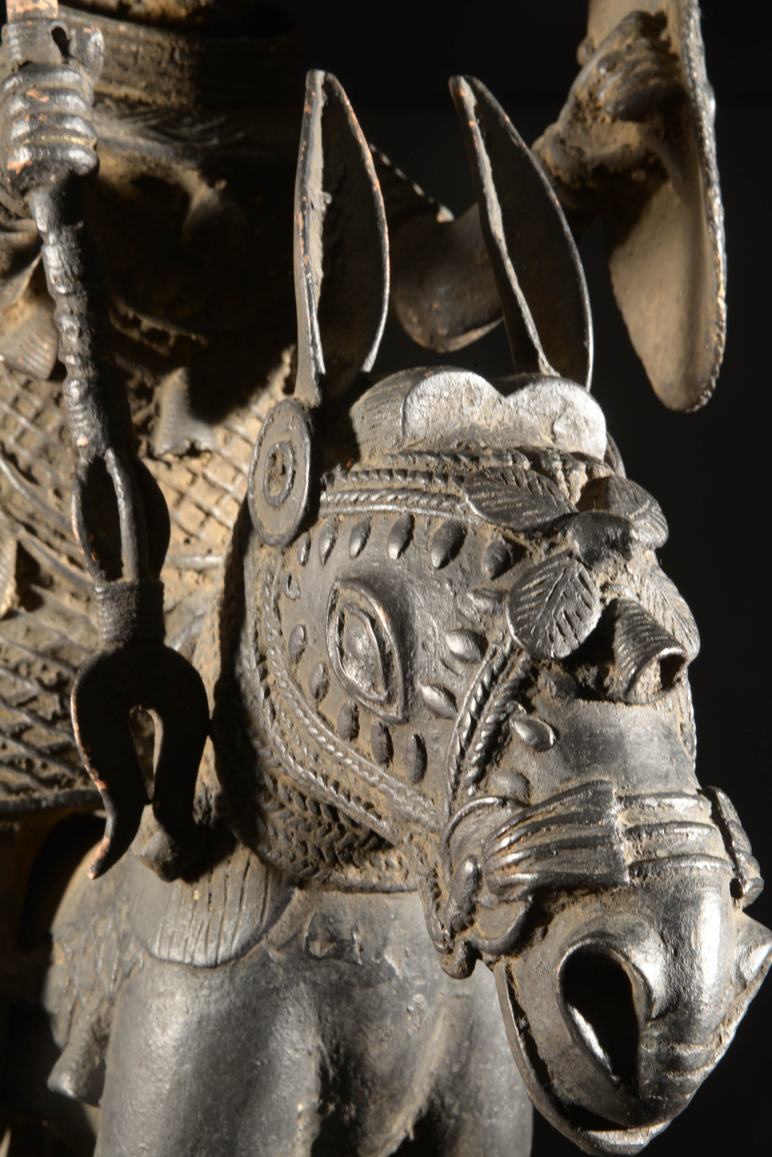 Cavalier en alliage bronzier - Nigeria - BIni Edo - Bronze cire perdue