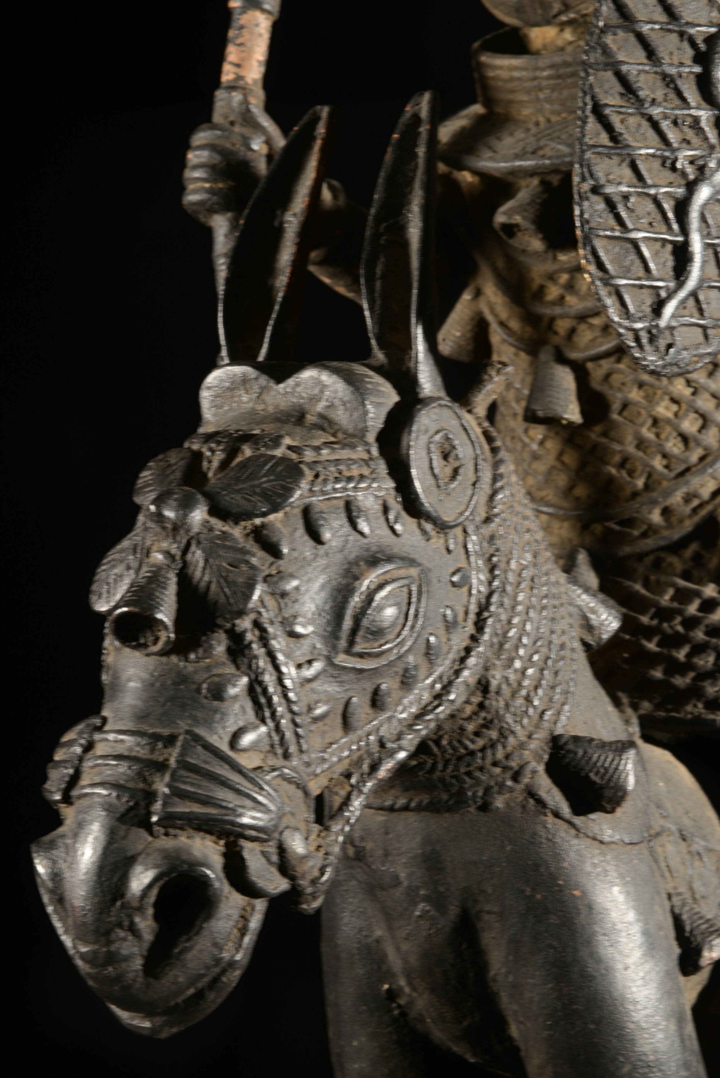 Cavalier en alliage bronzier - Nigeria - BIni Edo - Bronze cire perdue