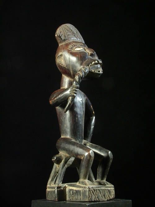 Statue ancetre et chien - Vili - Zaire - Statue africaines