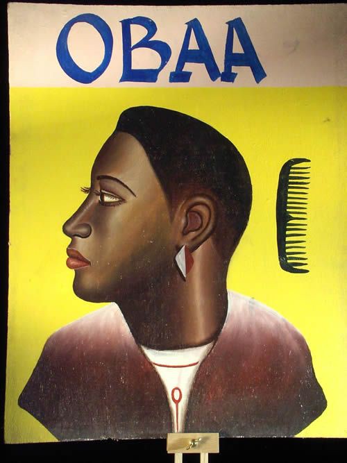 Panneau peint de coiffeur - Lome - Togo - Art populaire