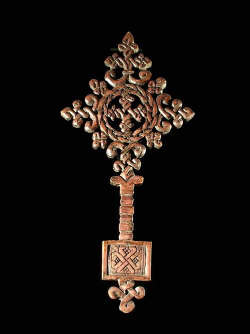 Croix personnelle Copte Maskal en bois - Amahara - Ethiopie