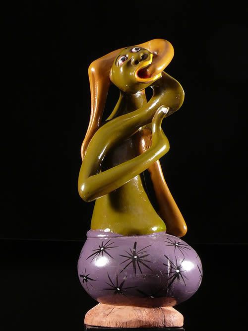 Sculpture Shetani Olive - Agostino Malaba - Makonde