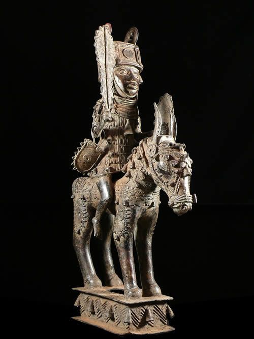 Oba et son cheval - Nigeria - BIni Edo - Bronze cire perdue