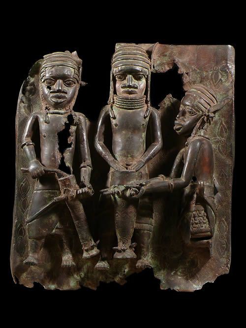 Plaque de palais en bronze - Nigeria - BIni Edo - Bronze cire perdue