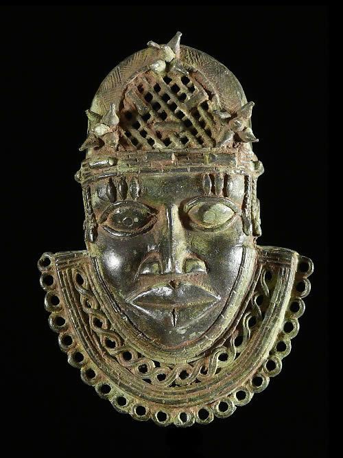 Masque de ceinture en bronze - Bini - Benin Nigeria
