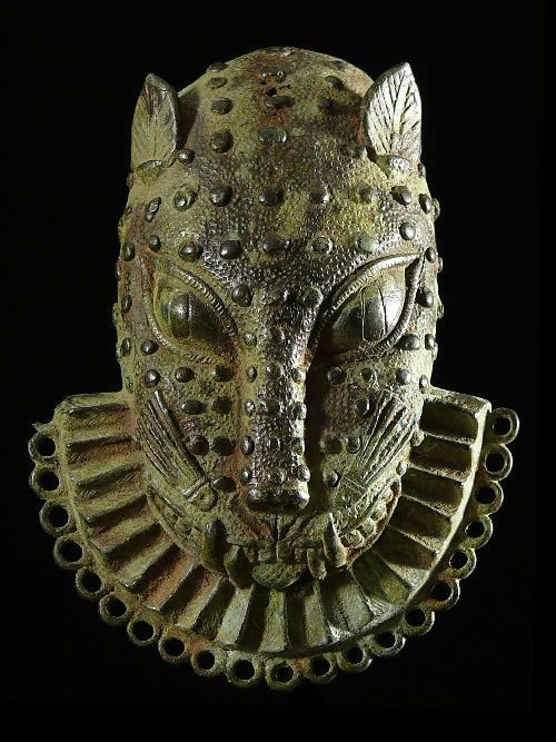 Masque de ceinture en bronze - Bini - Benin Nigeria