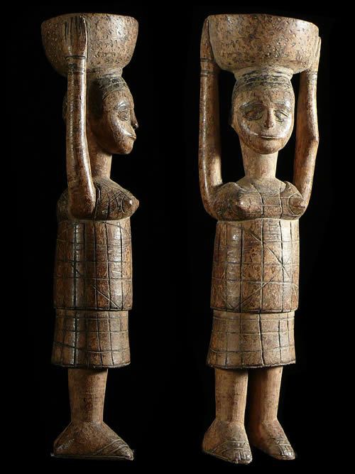 Statuette porteuse de coupe - Sissala - Ghana / Burkina Faso