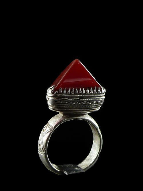 Bague en argent et agathe - Touareg - Niger