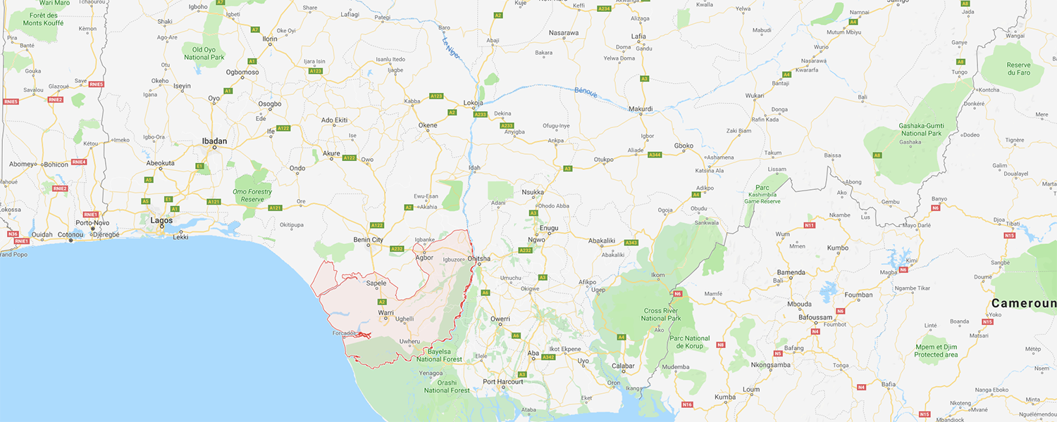 localisation de ethnie Ijo / Ijaw / Izon